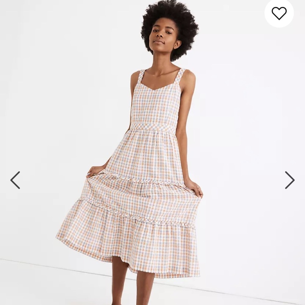Madewell gingham tiered dress 14